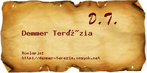 Demmer Terézia névjegykártya